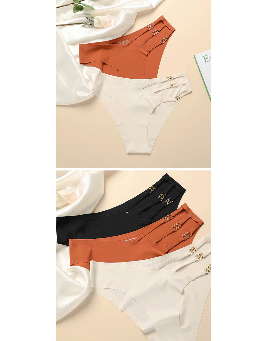 Khatoon intimates Pack of 3 Low waist Laser Cut Panty With Pretty Side Chain Design