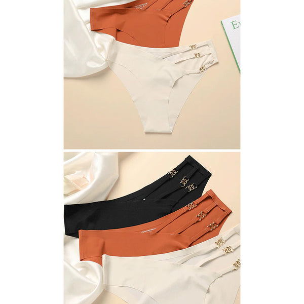 Khatoon intimates Pack of 3 Low waist Laser Cut Panty With Pretty Side Chain Design