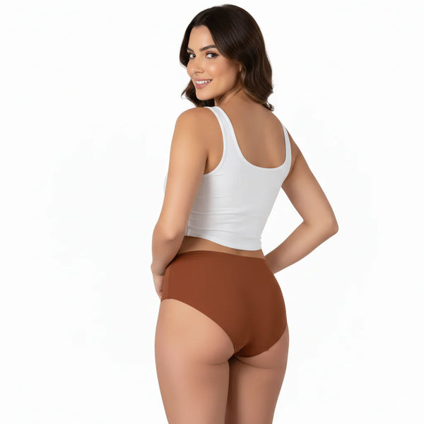 High waist Laser Cut Panty -RUST