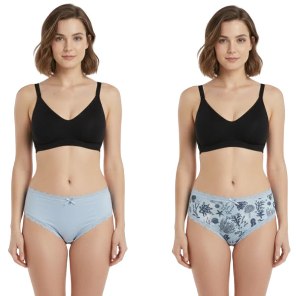 PACK OF 2 SUPER SOFT COTTON STRETCH BRIEFS -Blue