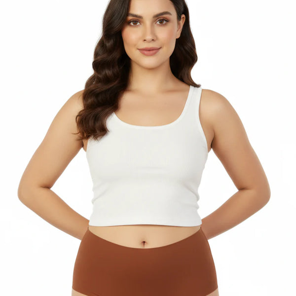 High waist Laser Cut Panty -RUST