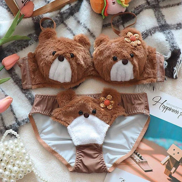 Khatoon Intimate Cozy Soft Bear Bra Panty Set: