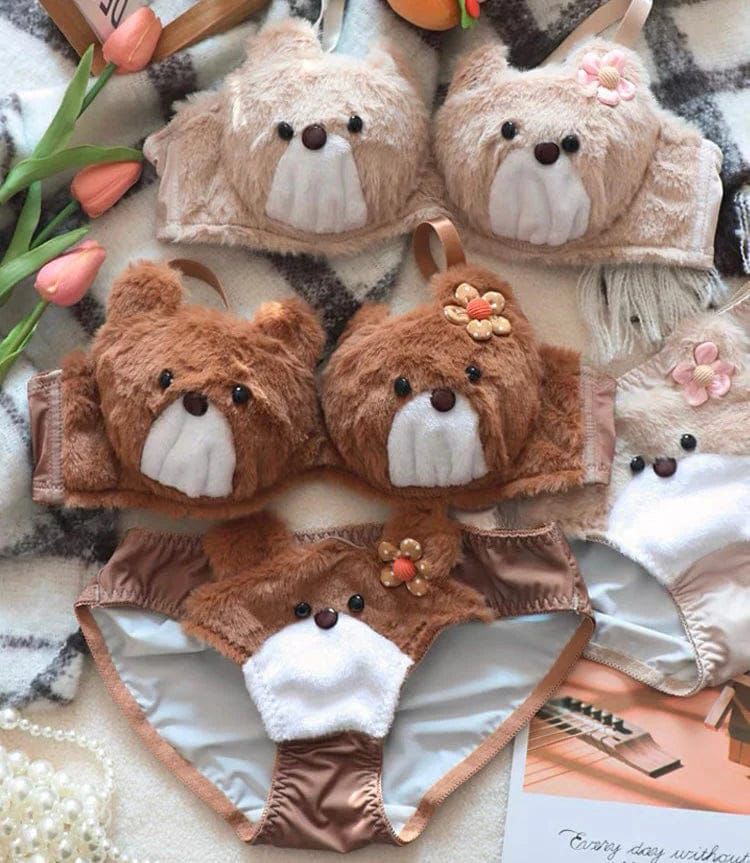 Khatoon Intimate Cozy Soft Bear Bra Panty Set: