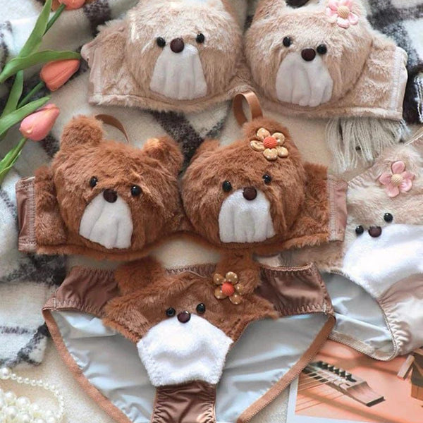 Khatoon Intimate Cozy Soft Bear Bra Panty Set: