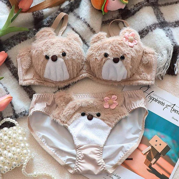 Khatoon Intimate Cozy Soft Bear Bra Panty Set:
