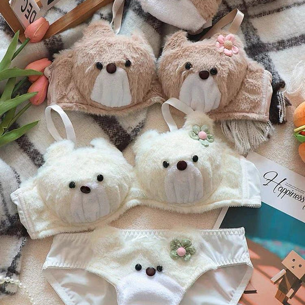 Khatoon Intimate Cozy Soft Bear Bra Panty Set: